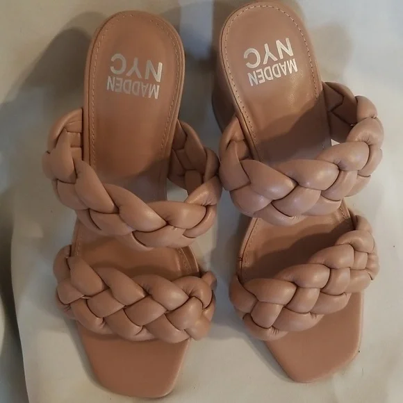Madden NYC braided backless sandal Blush Color NWoT womens size 8 - Picture 5 of 5